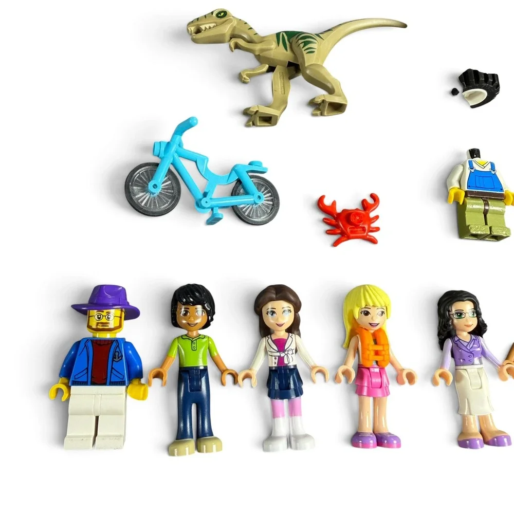 LEGO Minifigure Lot Jurassic World Raptor Vehicle Animals 10+ Piece Set